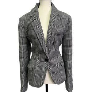 Merona Women’s Houndstooth Plaid Blazer Jacket Size 16